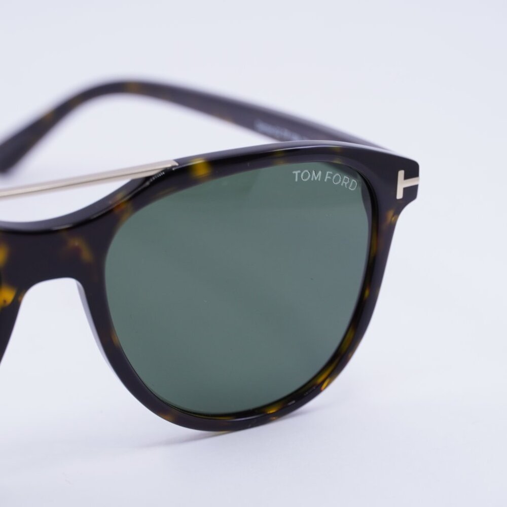 Tom Ford Damian-02 FT1098 52N Sunglasses Havana Aviator Frame, Green Lenses - Picture 7 of 9